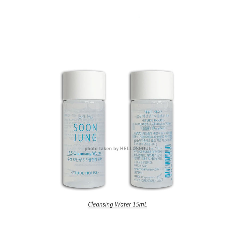 Etude_House Soon Jung pH5.5 Relief Toner/5.5 Cleansing Water/10-Free Moist Emulsion mini Sample