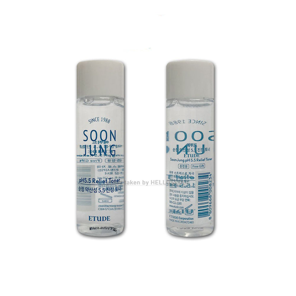 Etude_House Soon Jung pH5.5 Relief Toner/5.5 Cleansing Water/10-Free Moist Emulsion mini Sample