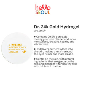 LEBELAGE Dr. 24k Gold Hydrogel & 24k Gold Ampoule Hydrogel Eye Patch 60 sheet/90g (2 Options)