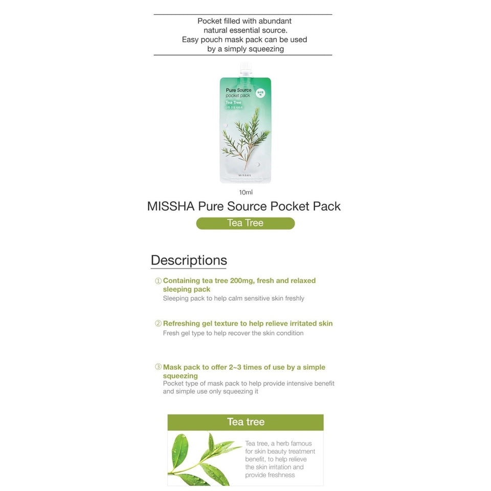 MISSHA Talks Vegan & Tea Tree Pocket Sleeping Mask