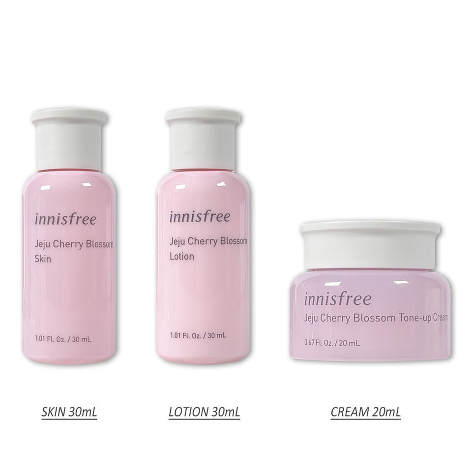 Innisfree Jeju Cherry Blossom Trio Kit ( Skin+Lotion+Tone Up Cream 20ml)